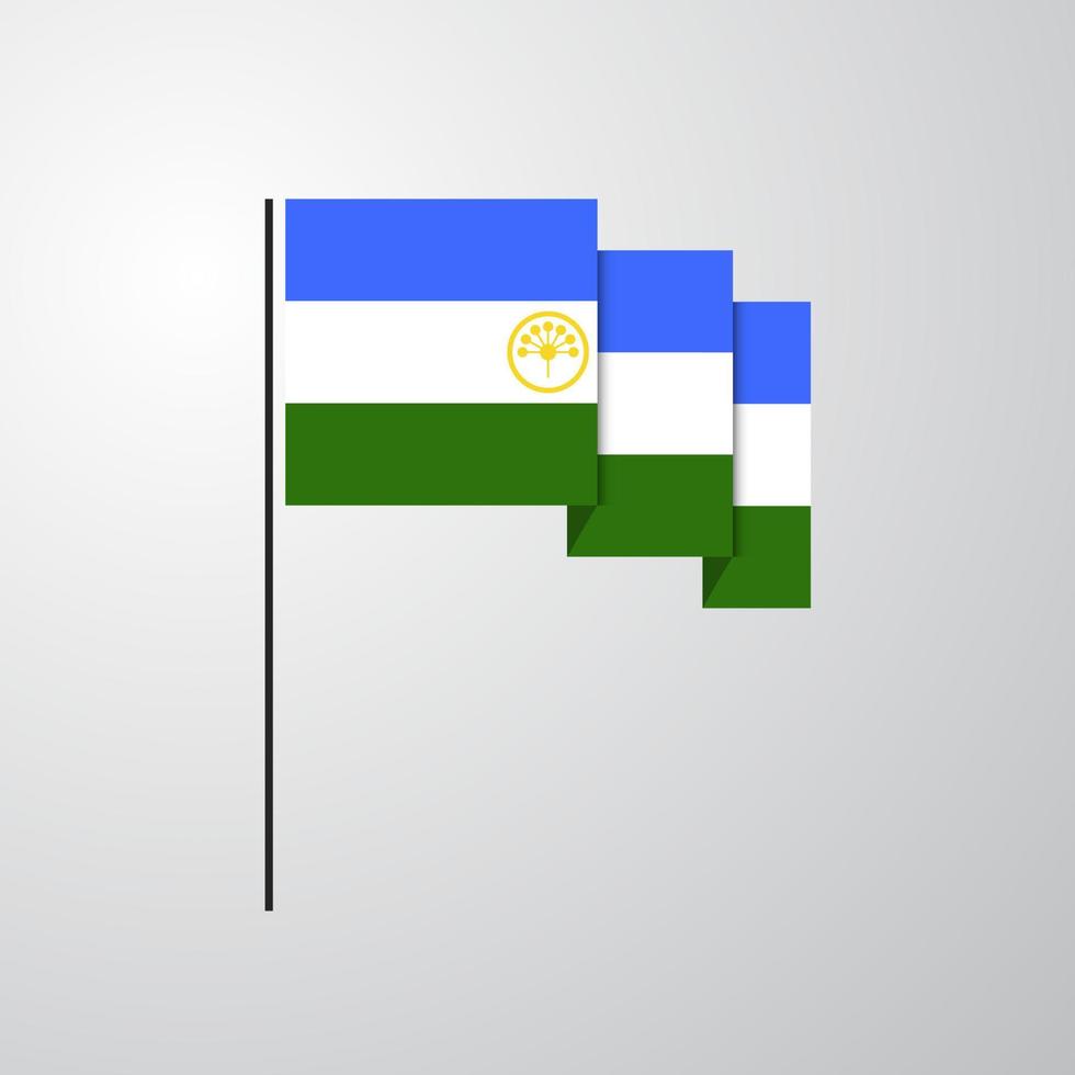 Bashkortostan waving Flag creative background vector