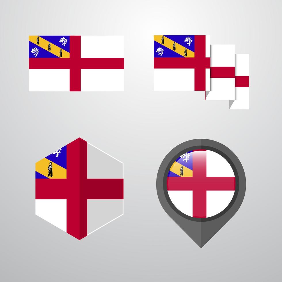 Herm flag design set vector