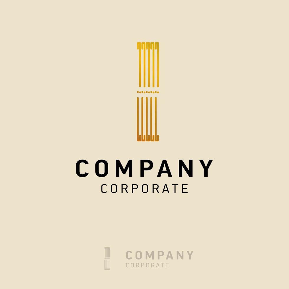 I company logo design with visiting card vector