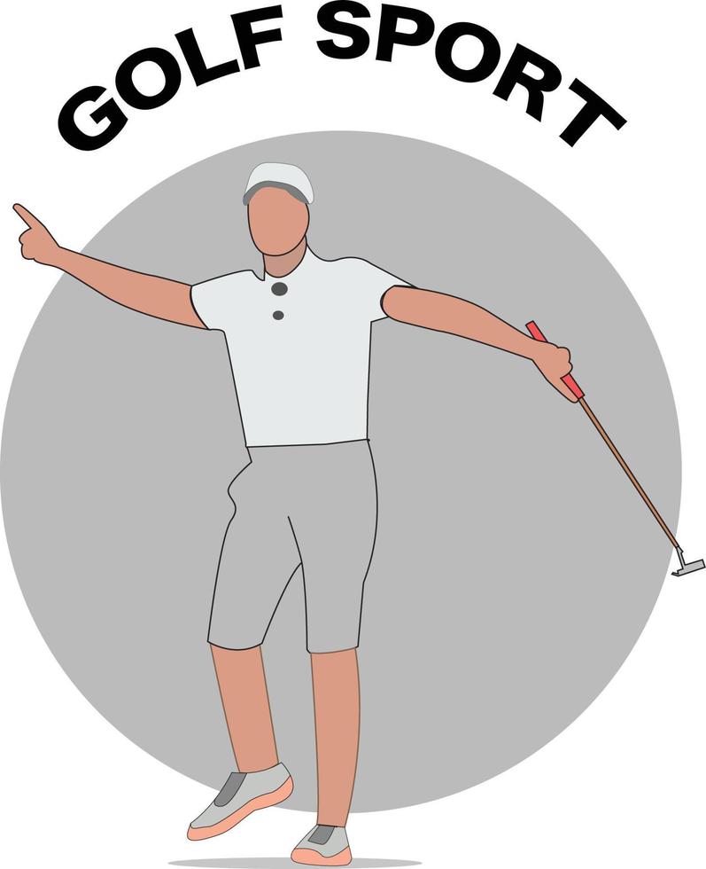 golf feliz disfrutar jugador vector