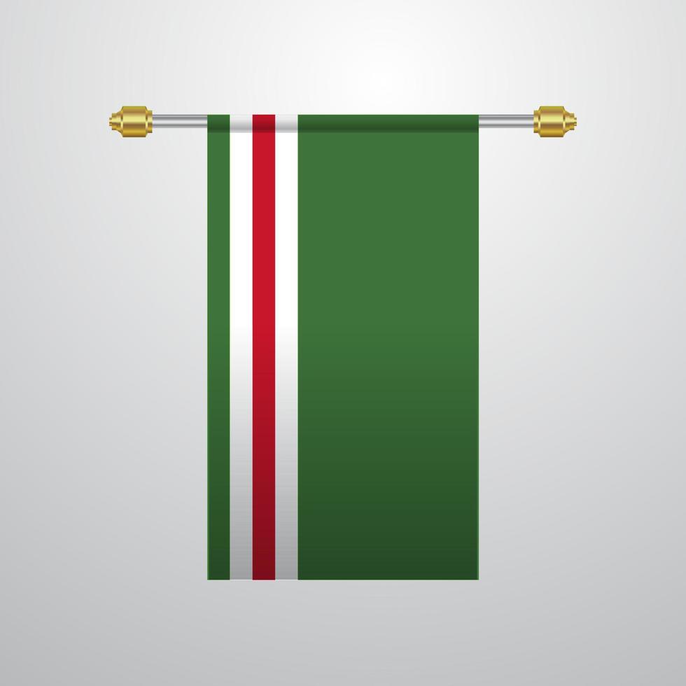 bandera colgante de la república chechena de lchkeria vector