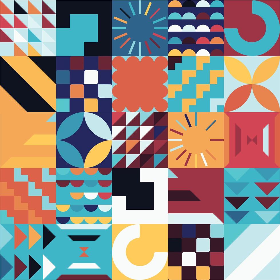 Geometric Bauhaus Pattern design. Abstract Background design template. Vector Shape and modern art.