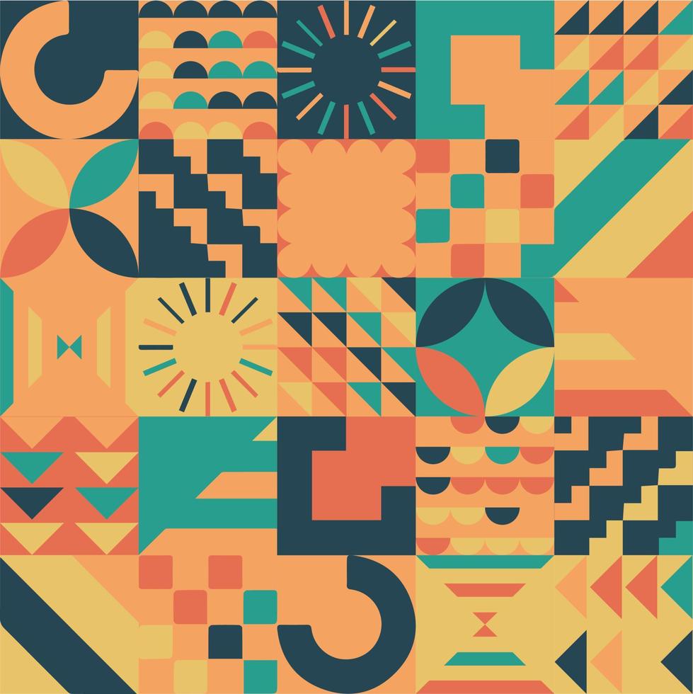 Geometric Bauhaus Pattern design. Abstract Background design template. Vector Shape and modern art.