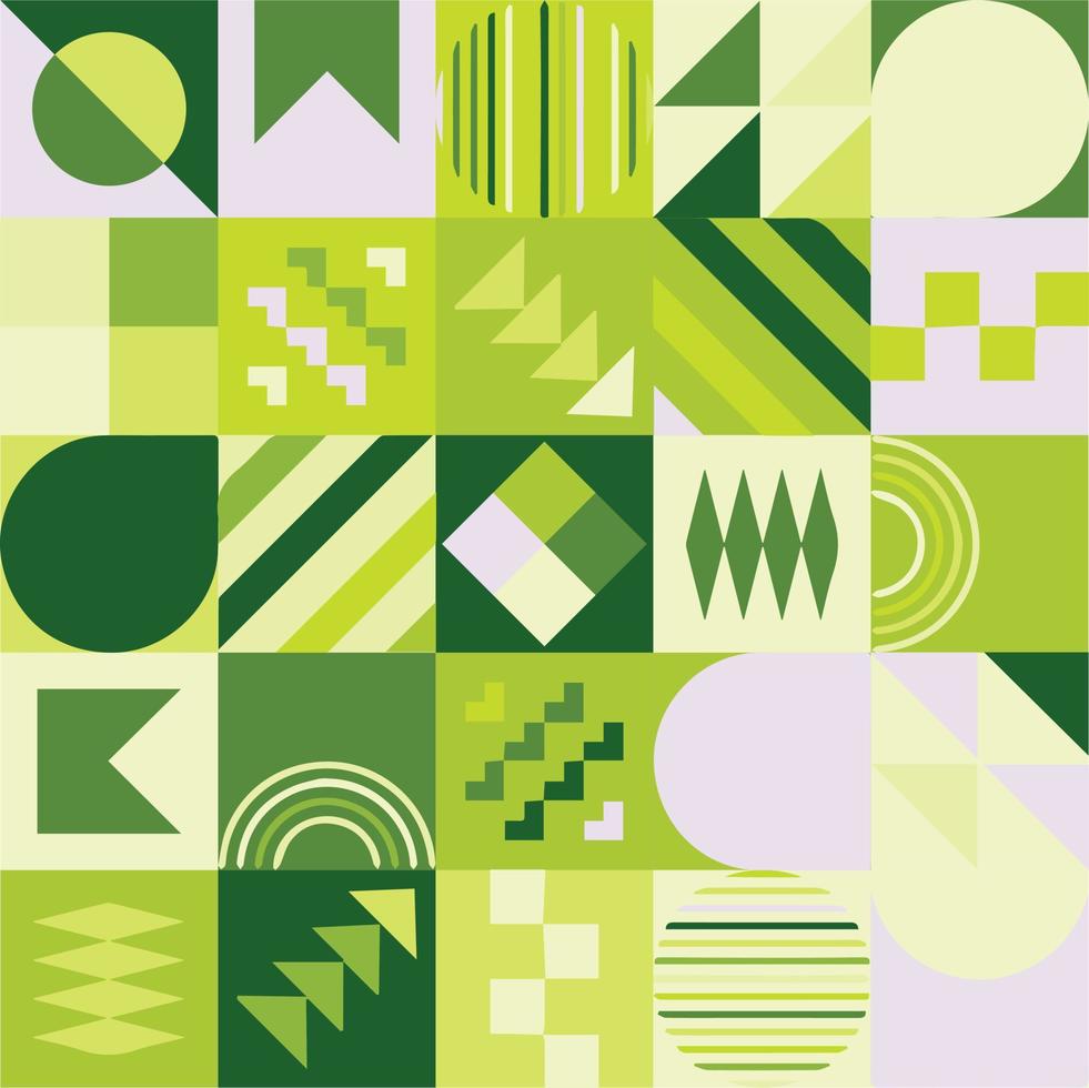 diseño geométrico de patrones bauhaus. plantilla de diseño de fondo abstracto. forma vectorial y arte moderno. vector