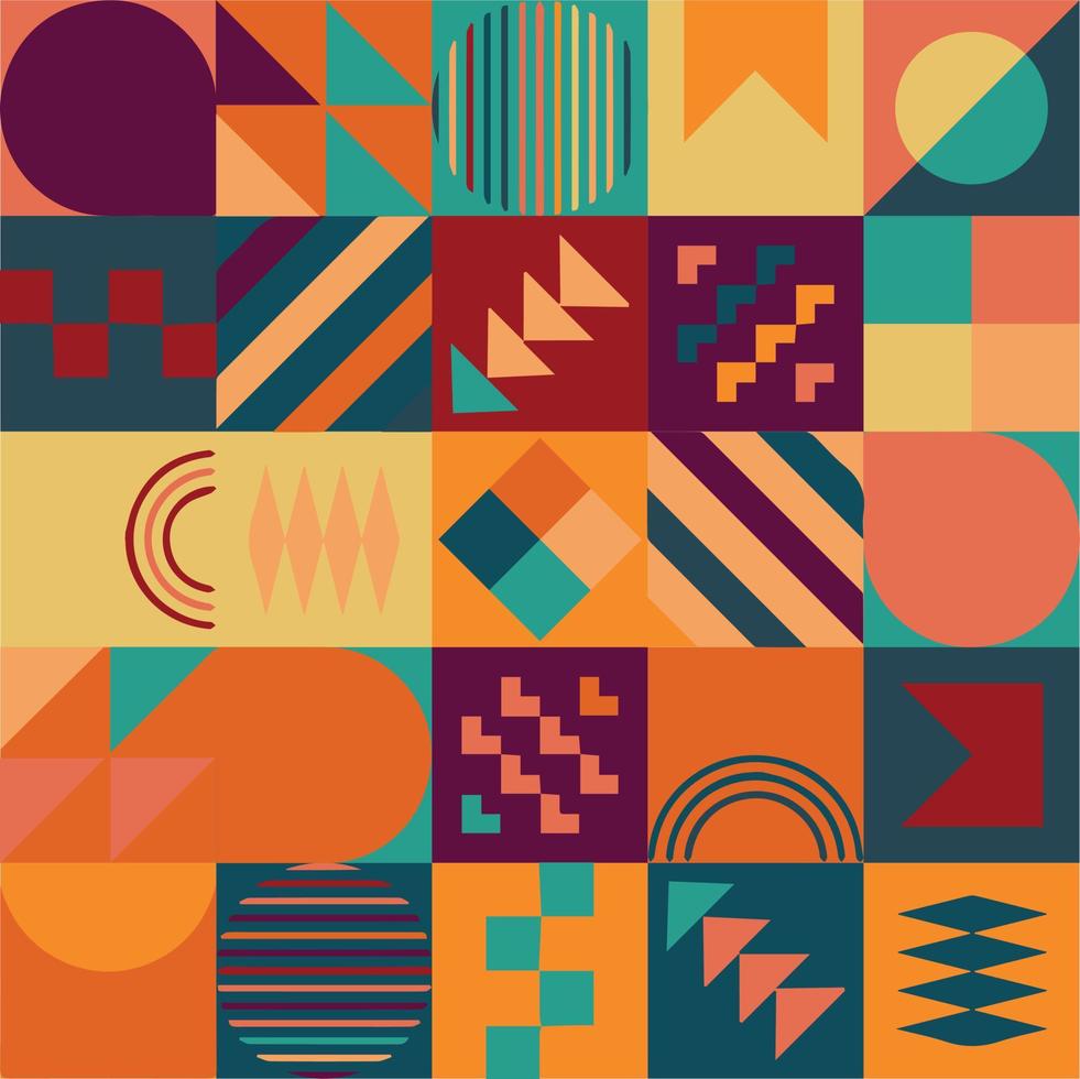 Geometric Bauhaus Pattern design. Abstract Background design template. Vector Shape and modern art.