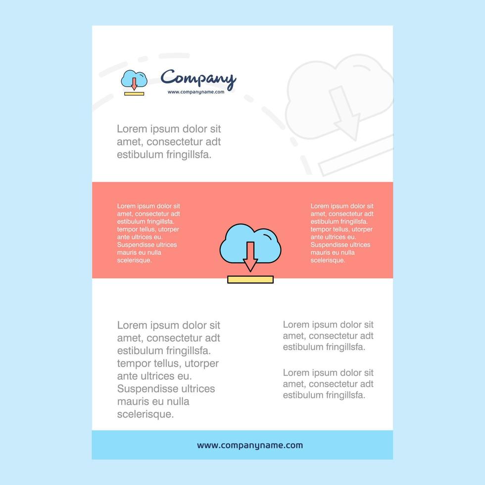 Template layout for Cloud downloading comany profile annual report presentations leaflet Brochure Vector Background