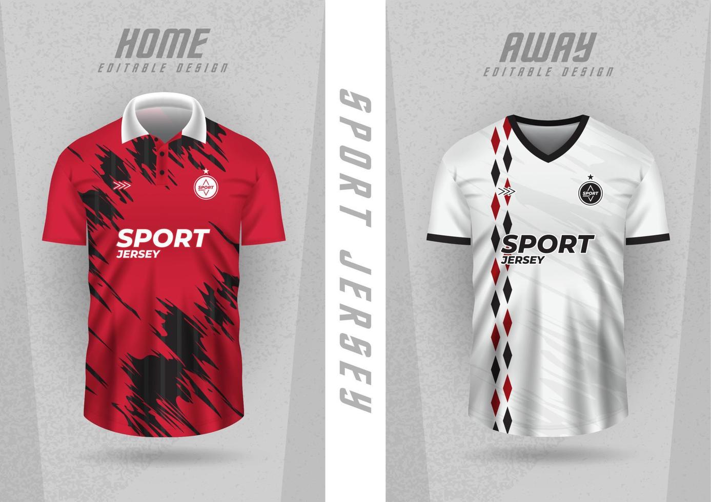 Background mockup for sports jerseys, team jerseys, club jerseys, red and white stripes. vector