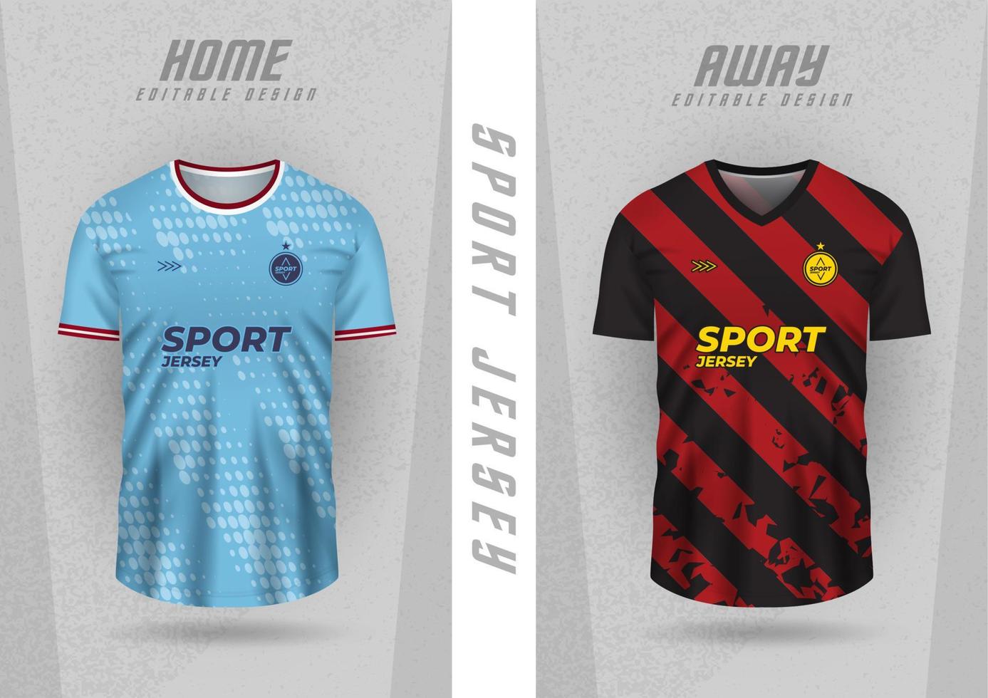 Background mockup for sports jerseys, team jerseys, club jerseys, blue stripes and black and red freebies. vector