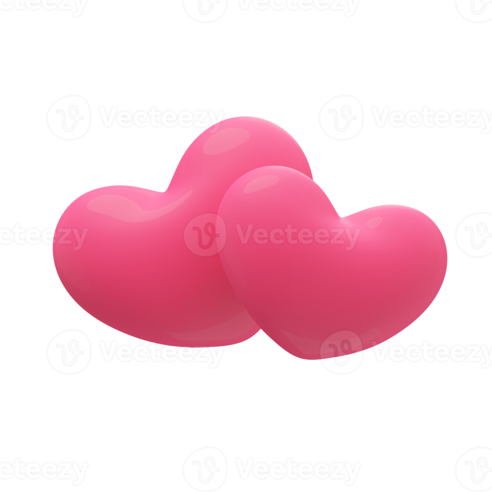 3D Shiny Heart Shaped Balloons Expression of love on Valentine's Day. png