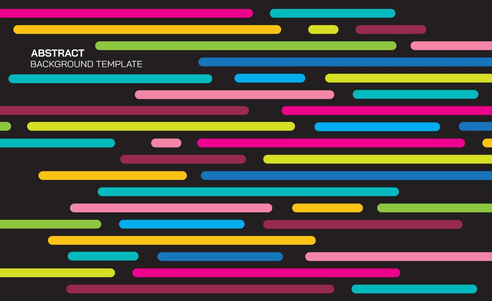 Abstract colorful lines on black background. Party invitation card. vector