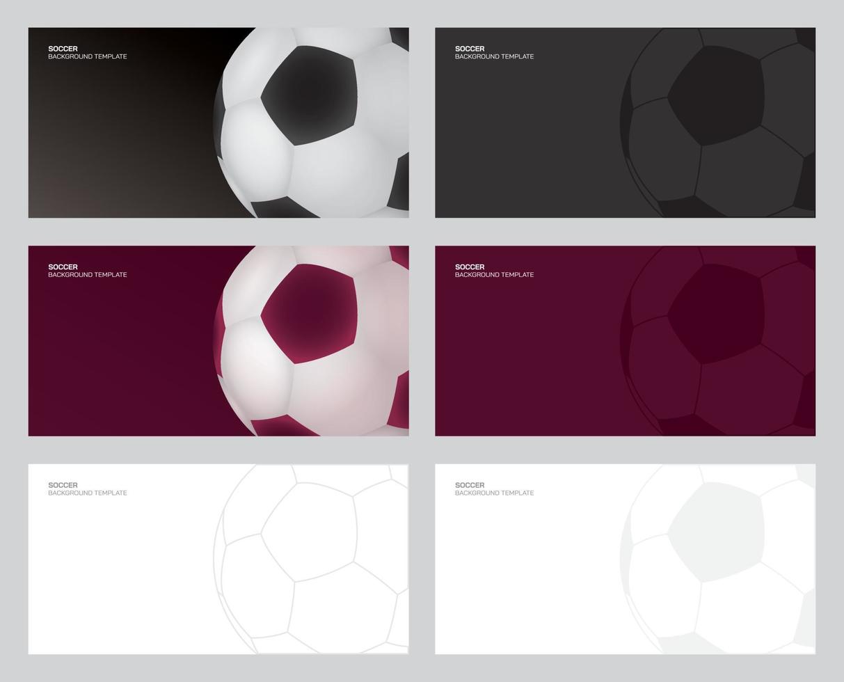 Set of 3D vector illustration soccer ball with blank space. Football tournament, soccer, sport poster concept background template.