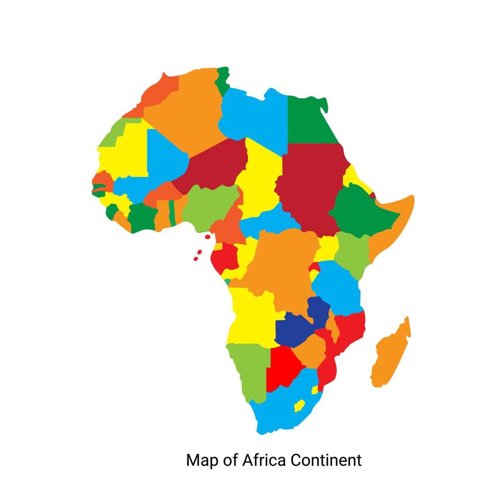 mapa de áfrica regiones de áfrica mapa político con países individuales, dibujo de mapa de áfrica vector