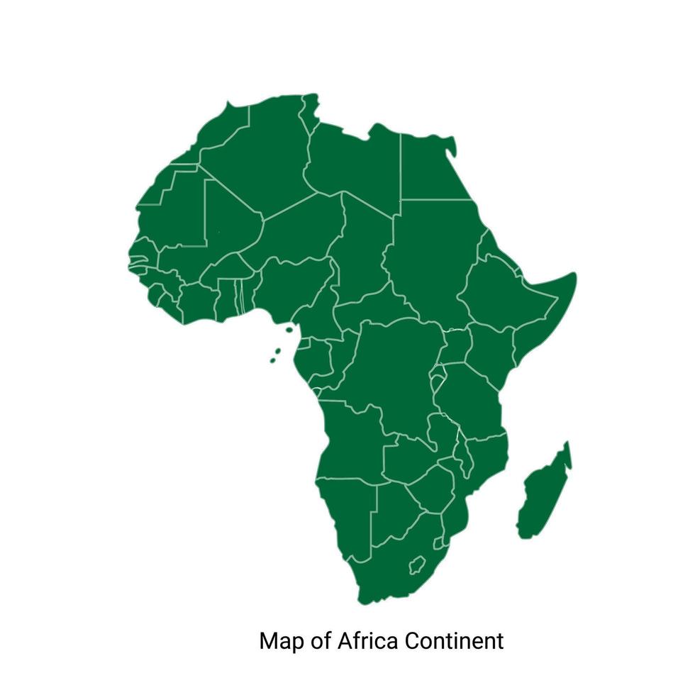 mapa de áfrica regiones de áfrica mapa político con países individuales, dibujo de mapa de áfrica vector