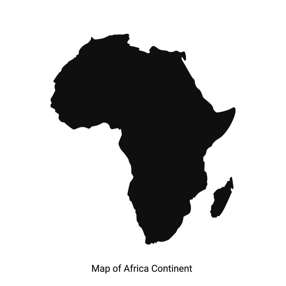 mapa de la silueta del continente africano vector