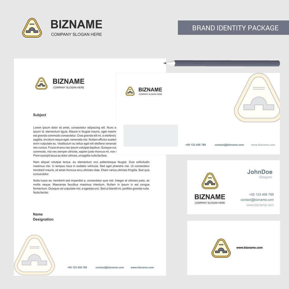 Jump road sign Business Letterhead Envelope and visiting Card Design vector template