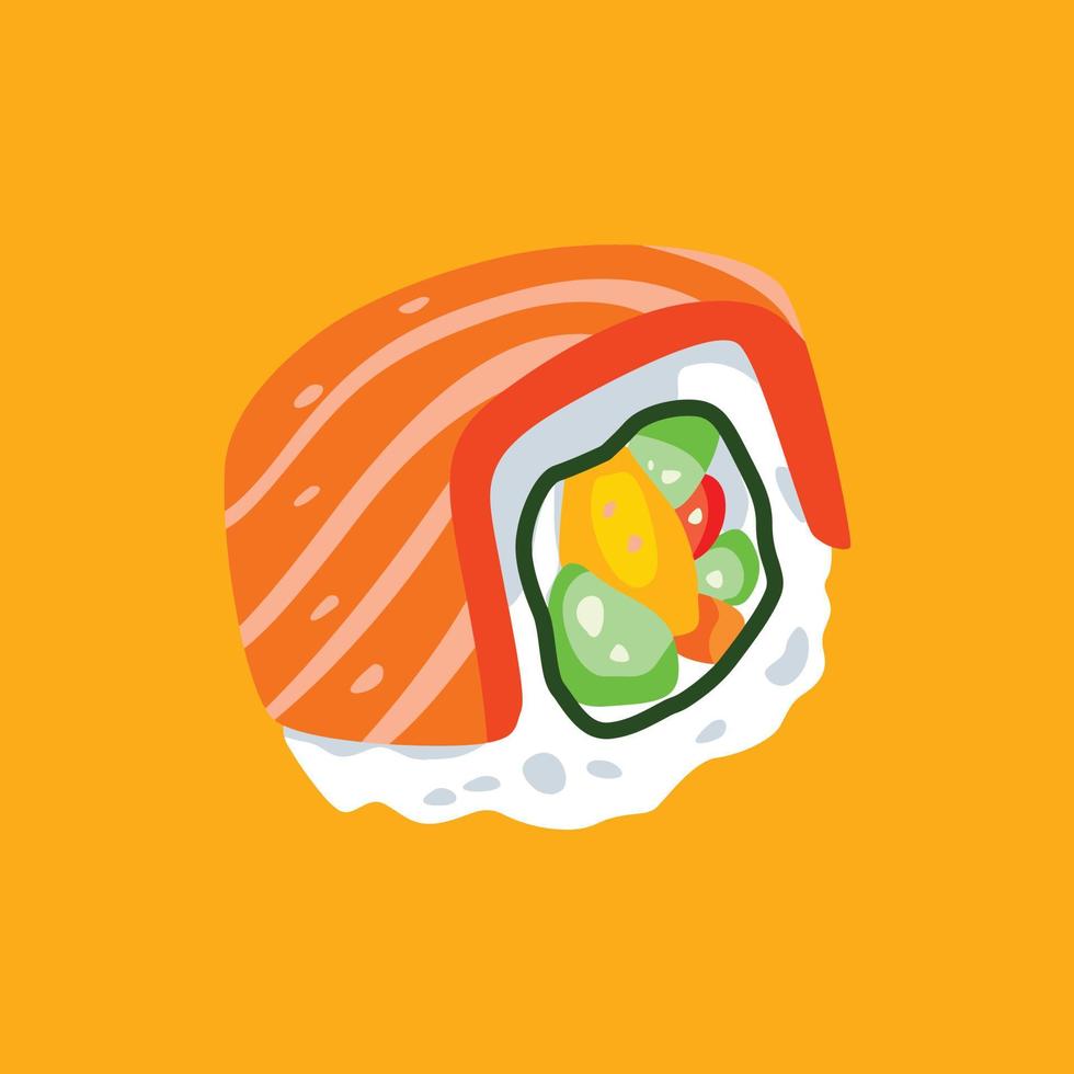 sushi illustration flat minimalist vector