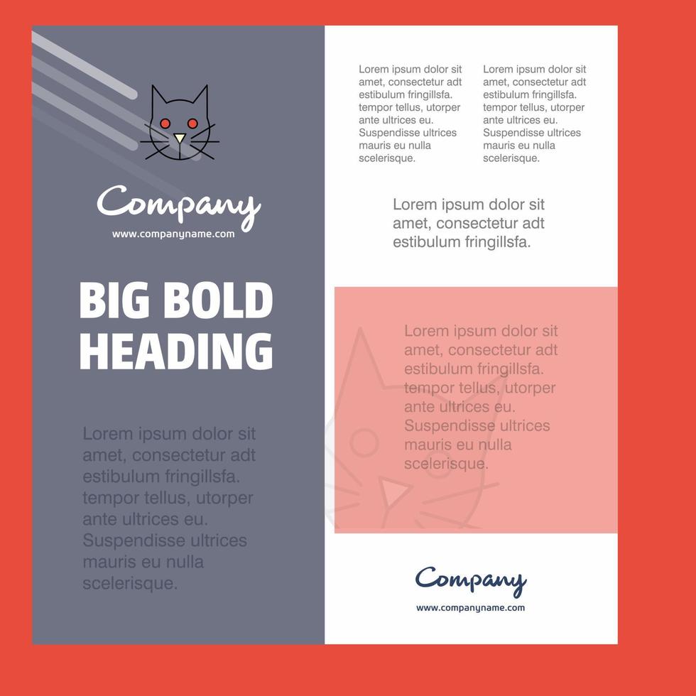 Cat Business Company Poster Template with place for text and images vector background