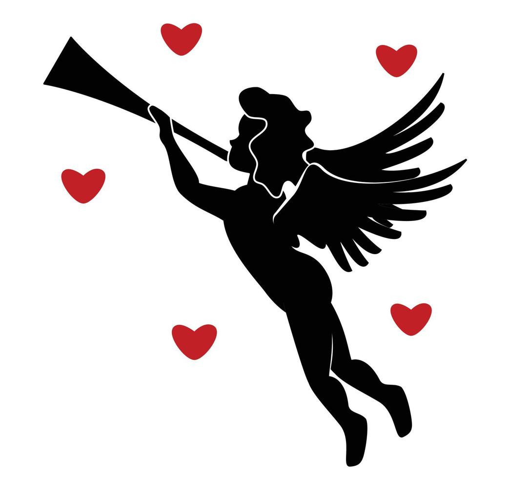 ilustración de silueta de cupido vector