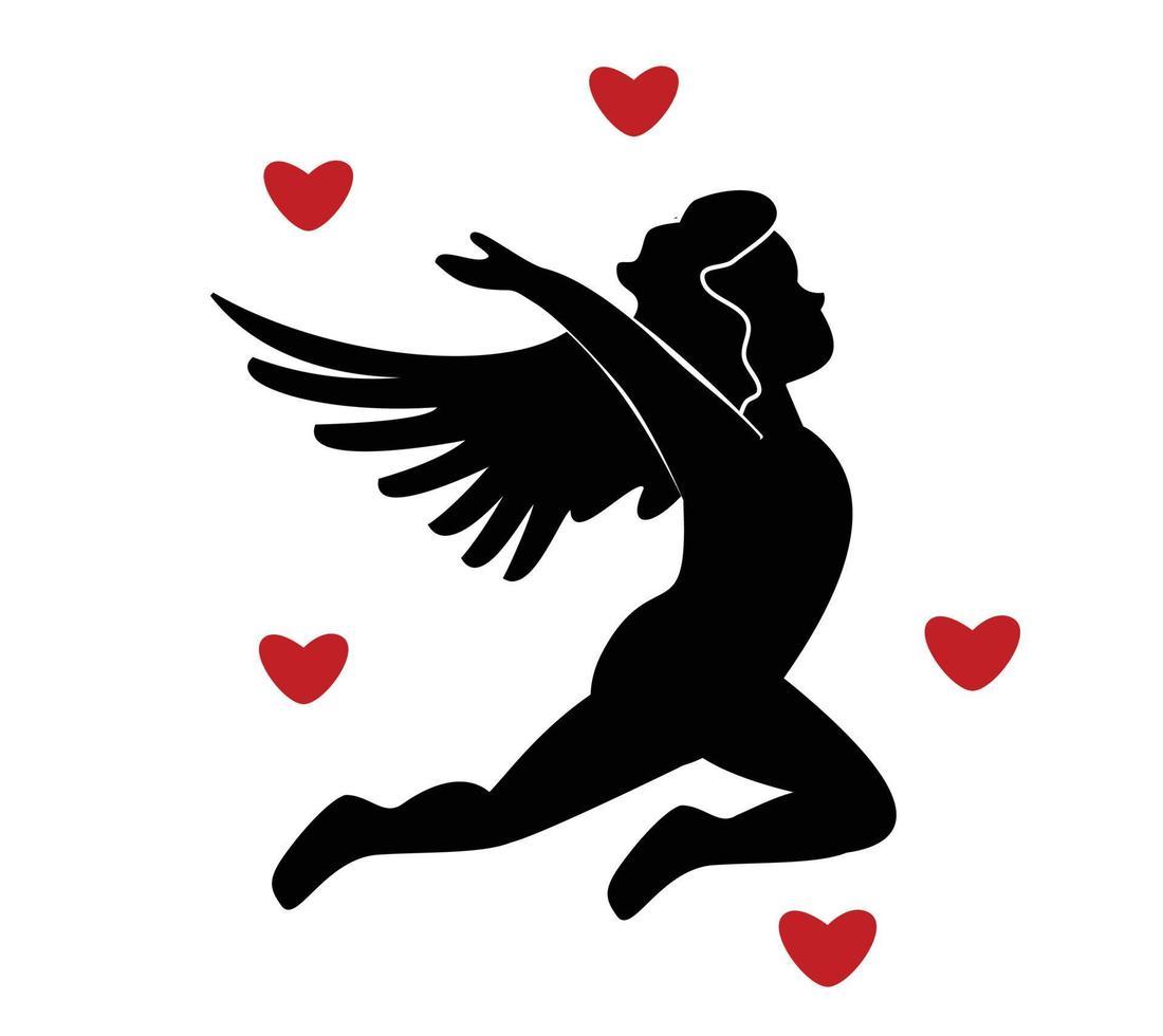 Cupids silhouette illustration vector