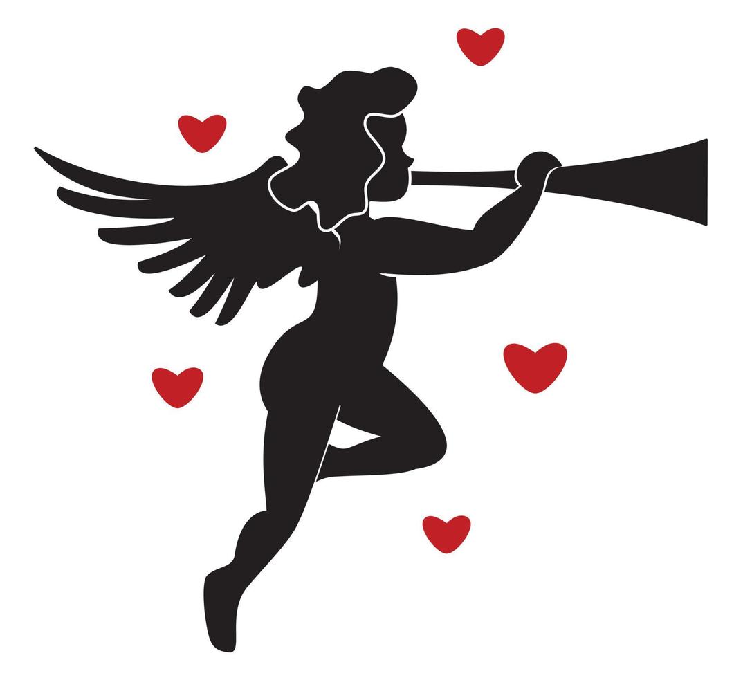 ilustración de silueta de cupido vector