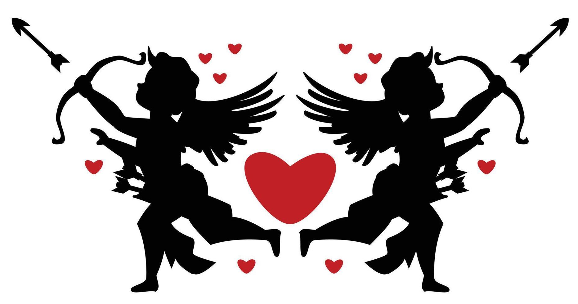 Cupids silhouette illustration vector