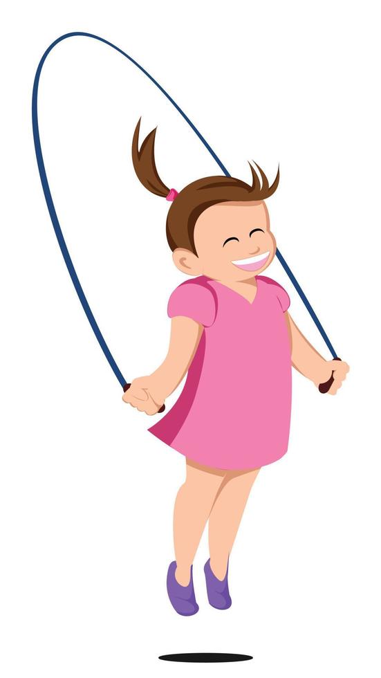 Girl skipping illustration vector