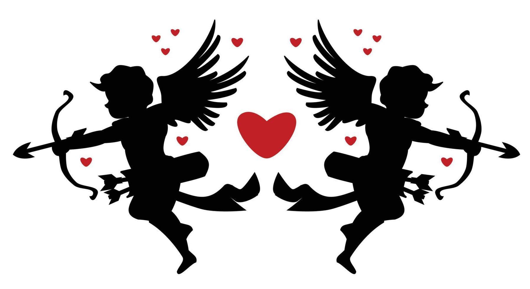 Cupids silhouette illustration vector