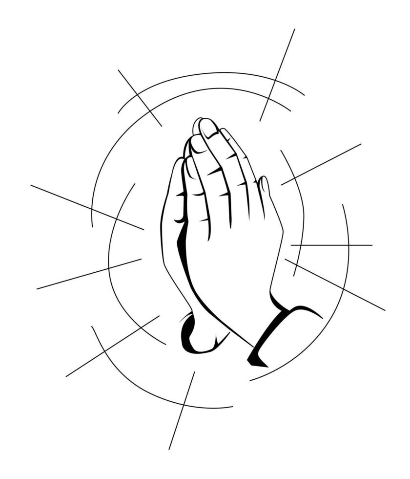 Prayer hand illustration vector