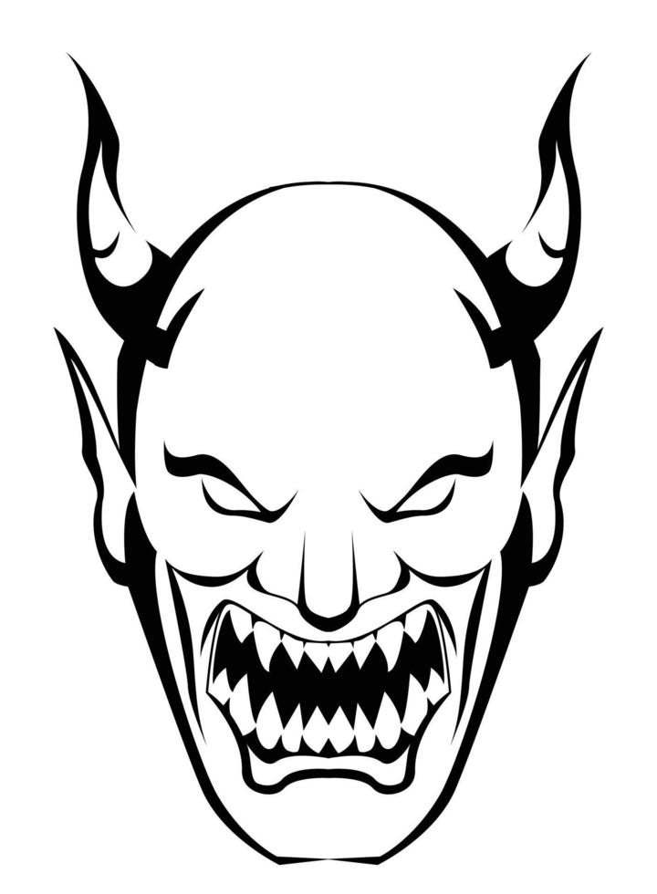 demon head illustration vector