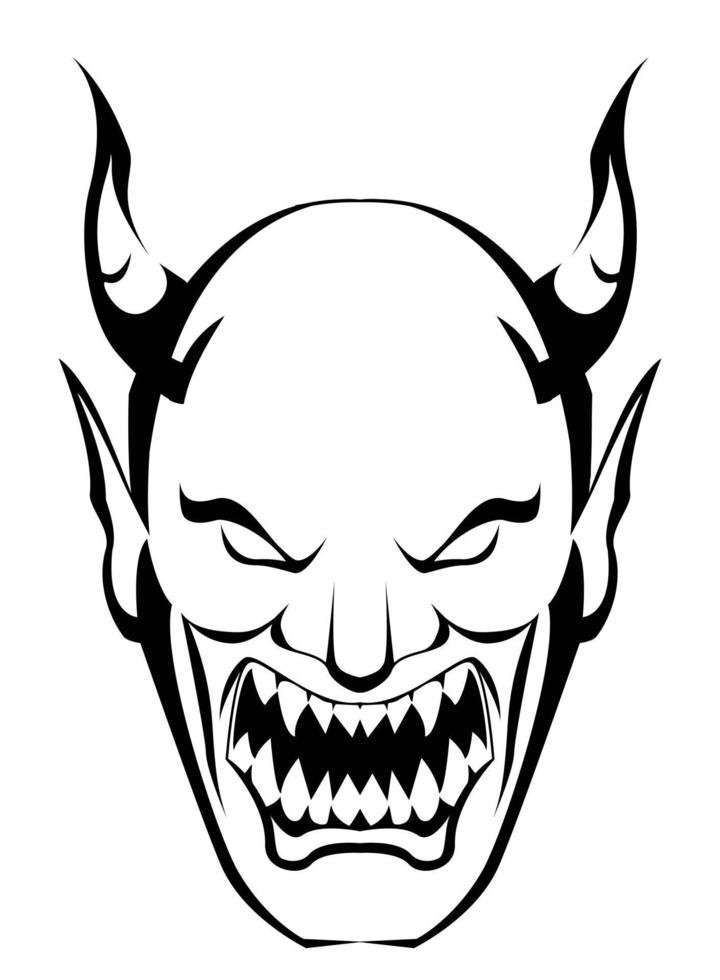 demon head illustration vector