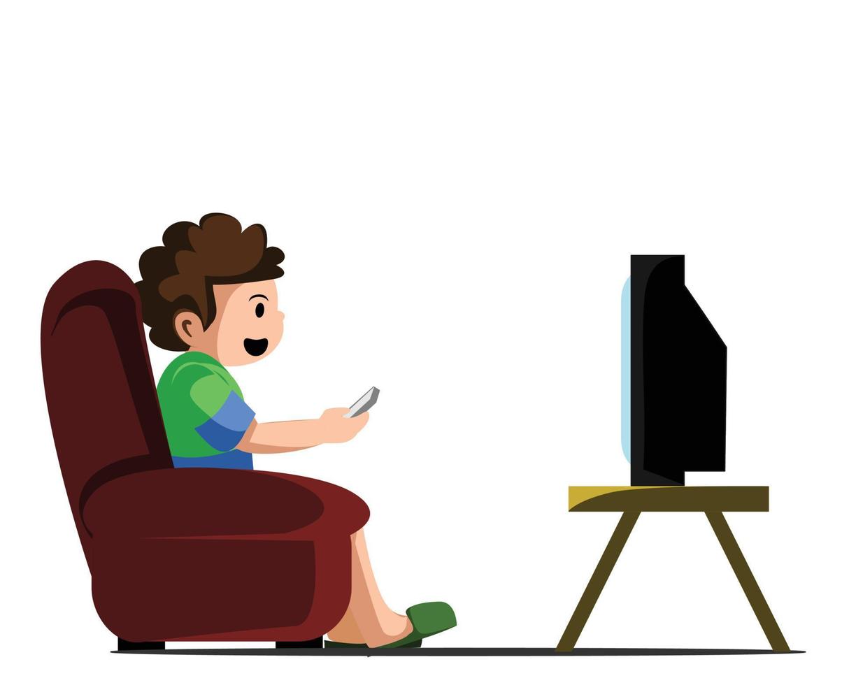 Watching tv illustration vector