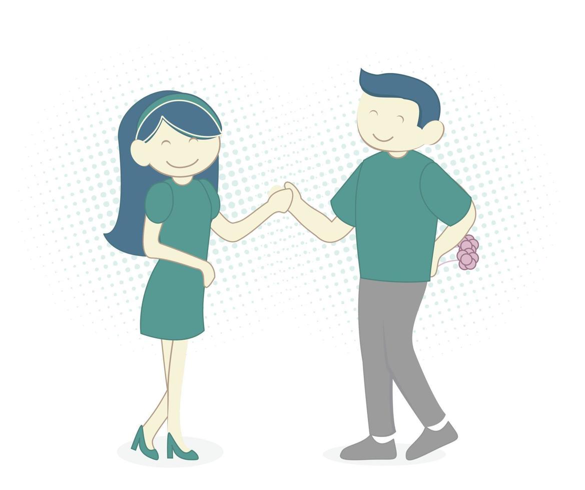 Couple happy activity illustration vector