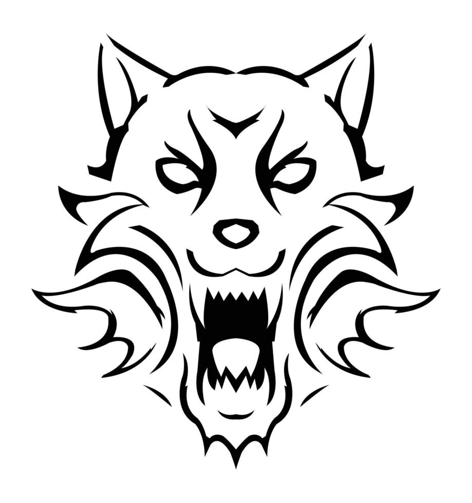 ilustración de cara de lobo vector