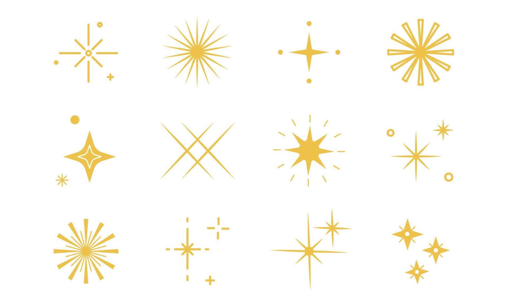 Twinkling stars icon set. Y2K concept. Vector illustration