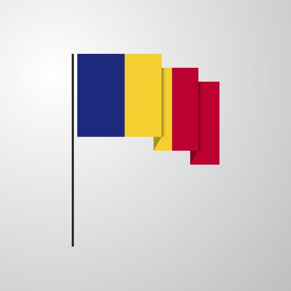 Romania waving Flag creative background vector