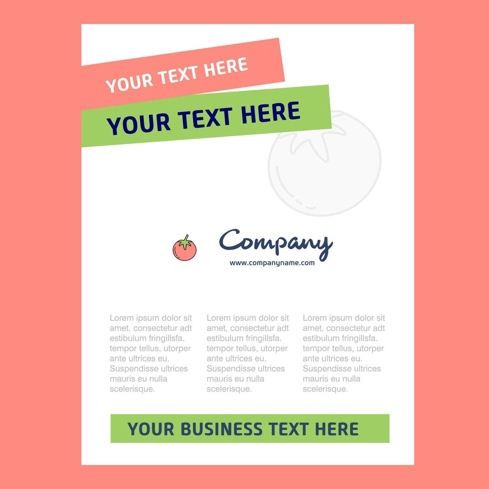 Tomato Title Page Design for Company profile annual report presentations leaflet Brochure Vector Background