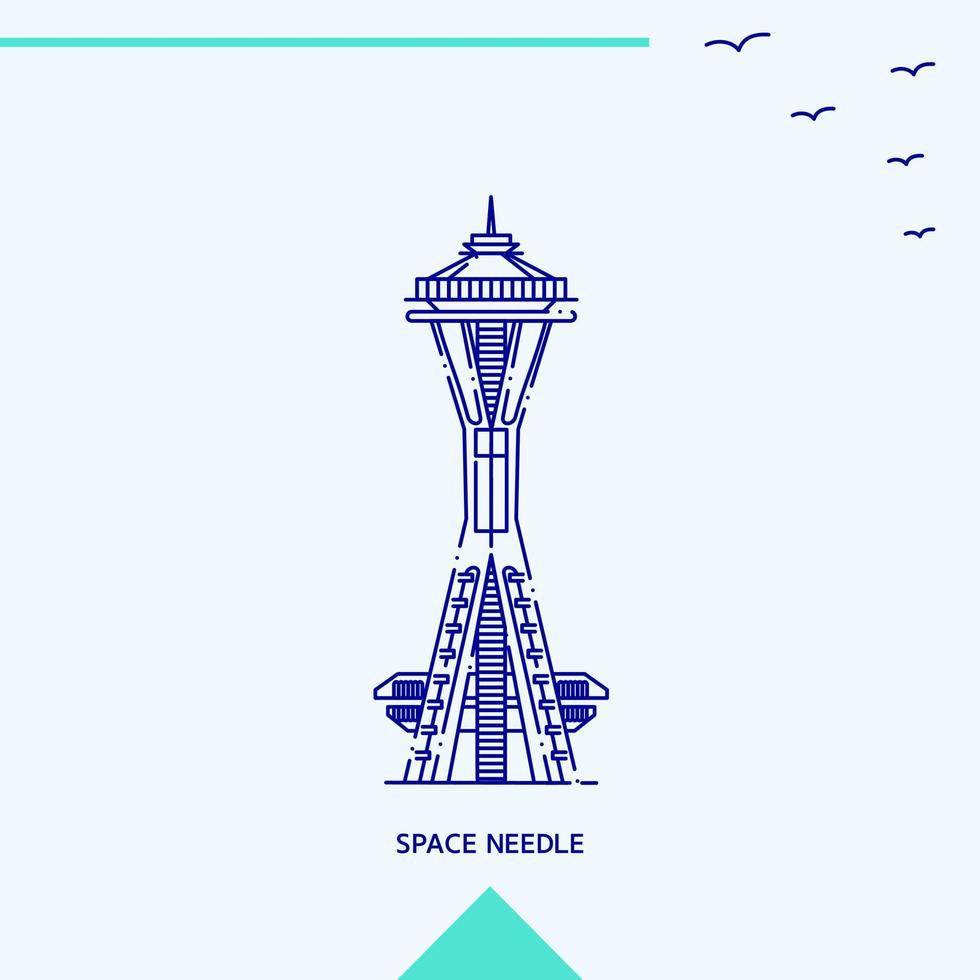 SPACE NEEDLE skyline vector illustration