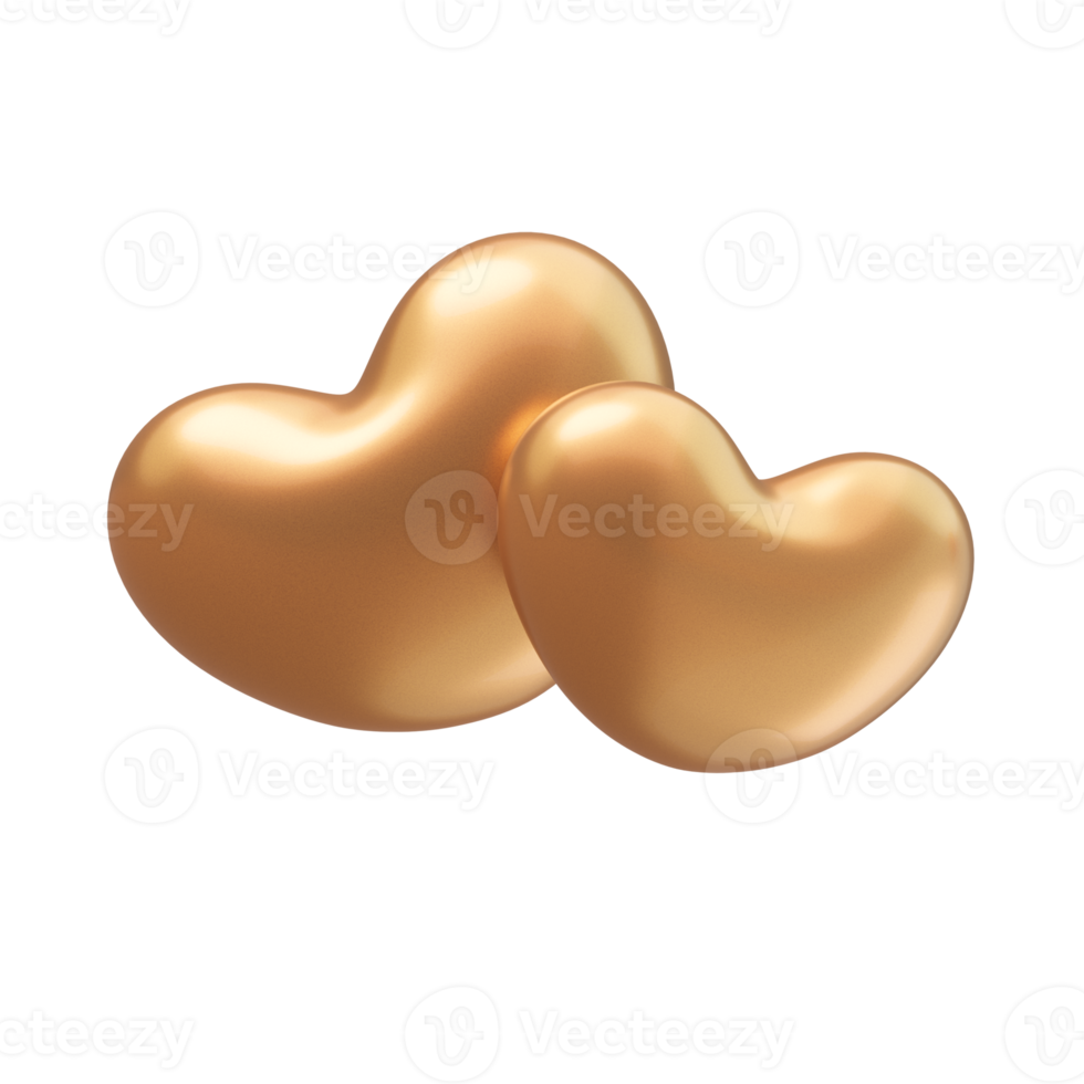 3D Shiny Heart Shaped Balloons Expression of love on Valentine's Day. png