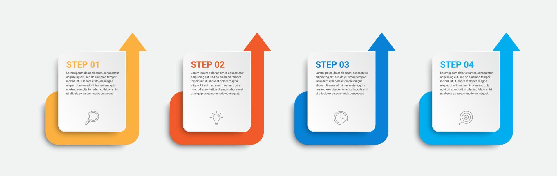 diseño infográfico de línea de tiempo con forma de flecha hacia arriba vector