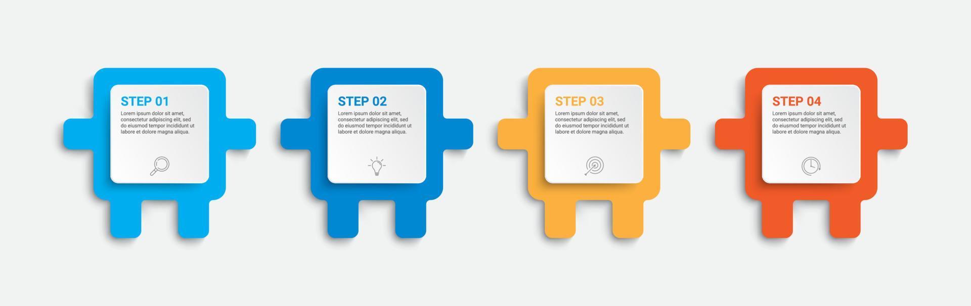 timeline infographic design with icons and 4 options or steps vector