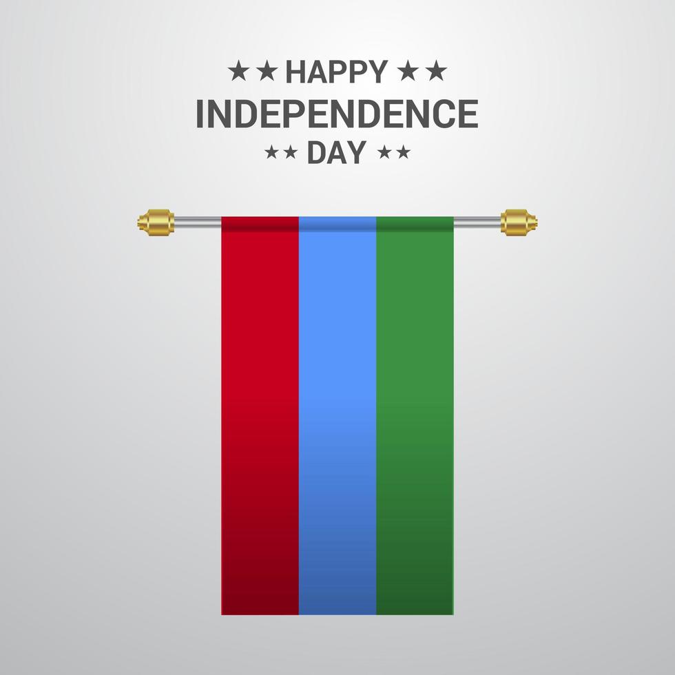 Dagestan Independence day hanging flag background vector