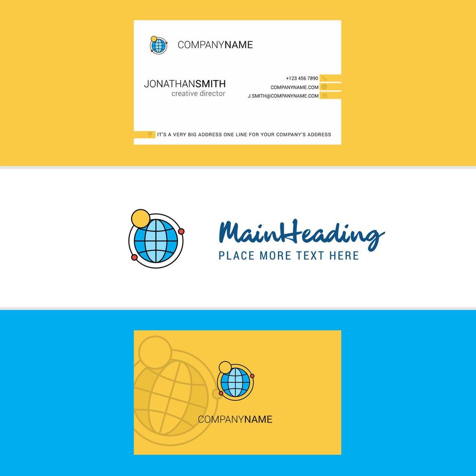 Beautiful Internet Logo and business card vertical Design Vector