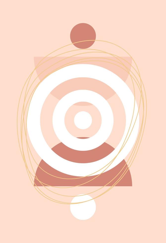 Abstract design with doodles and various shapes. Modern art isolated vector graphics.