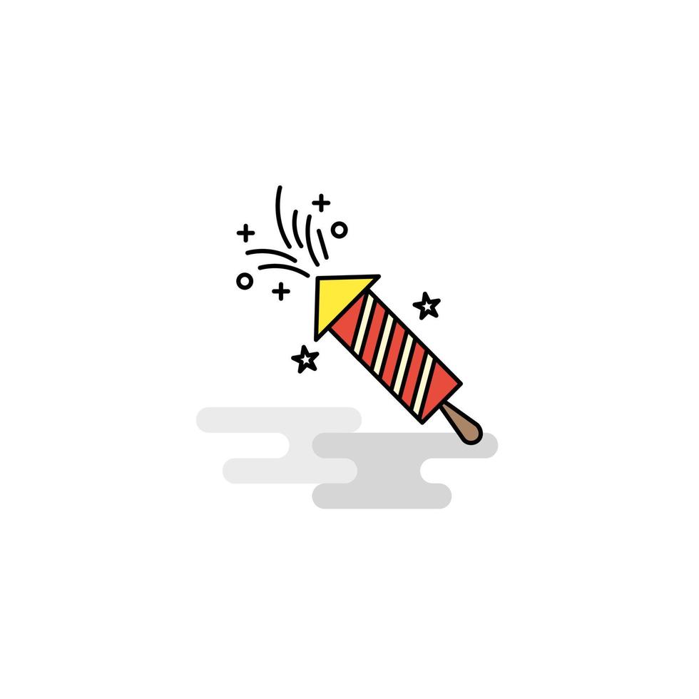 Flat Rocket Icon Vector