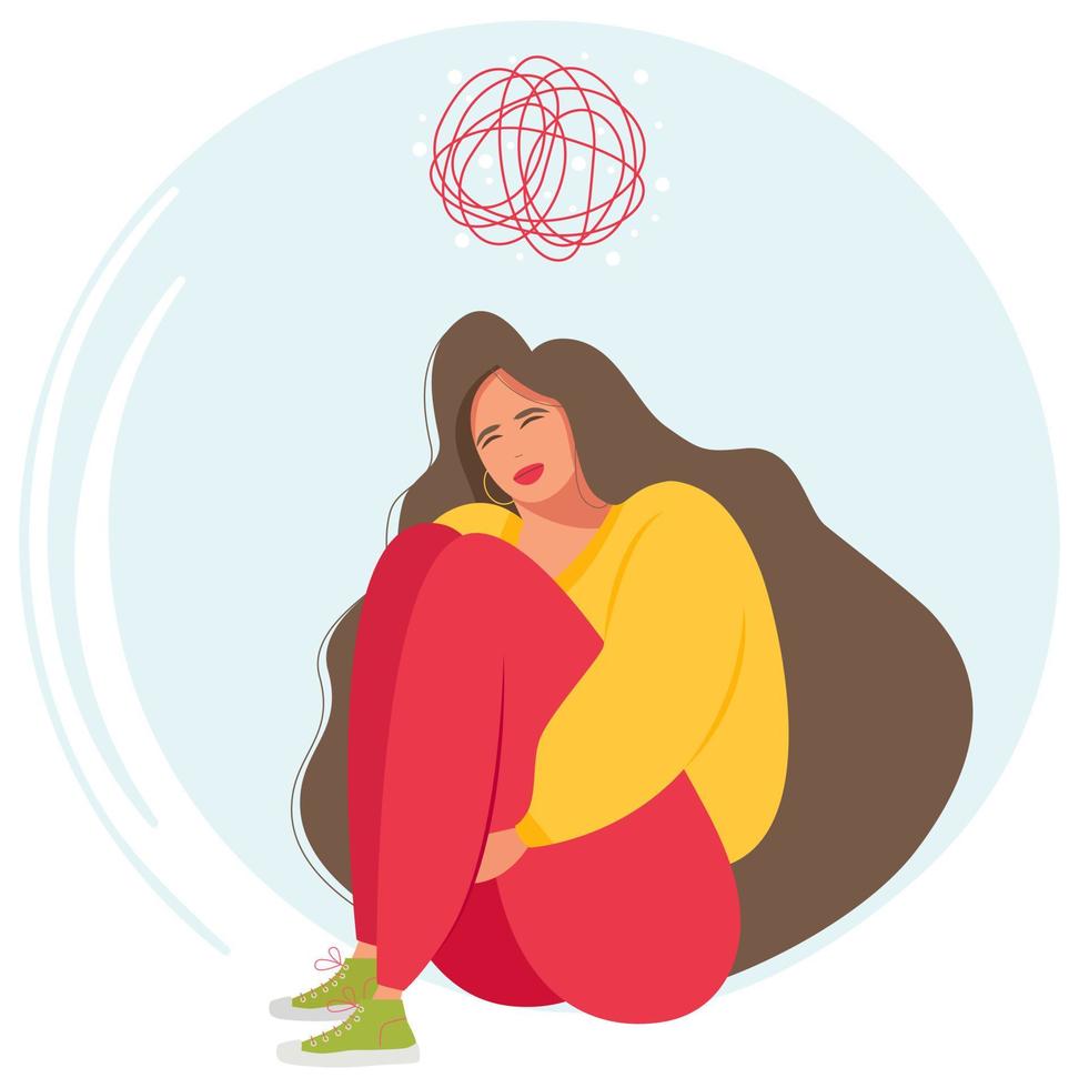 Portrait of a girl with long hair. Avatar for a social network. Student. A beautiful and happy young woman. vector