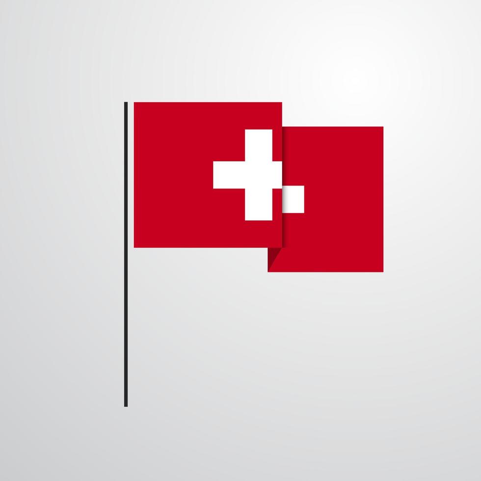 vector de diseño de bandera ondeante de suiza