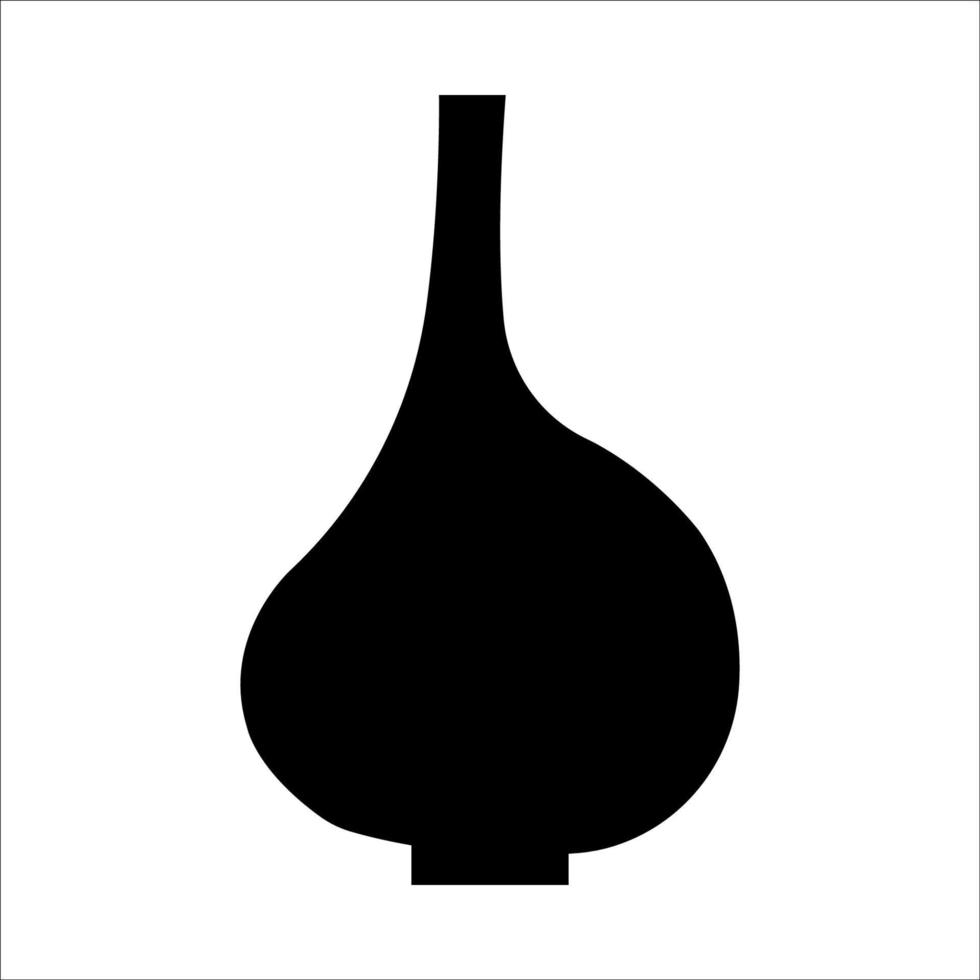 Black vector illustration of modern ceramic vase. Single element in trendy boho style isolated on white background