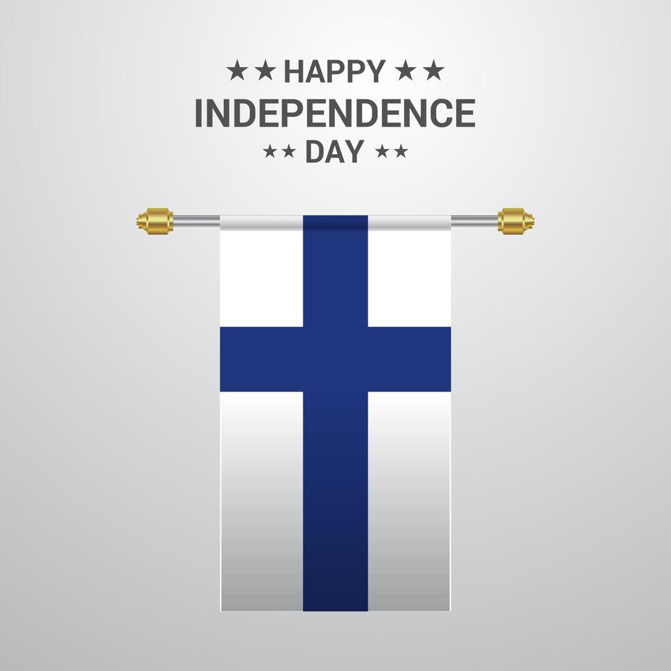 Finland Independence day hanging flag background vector