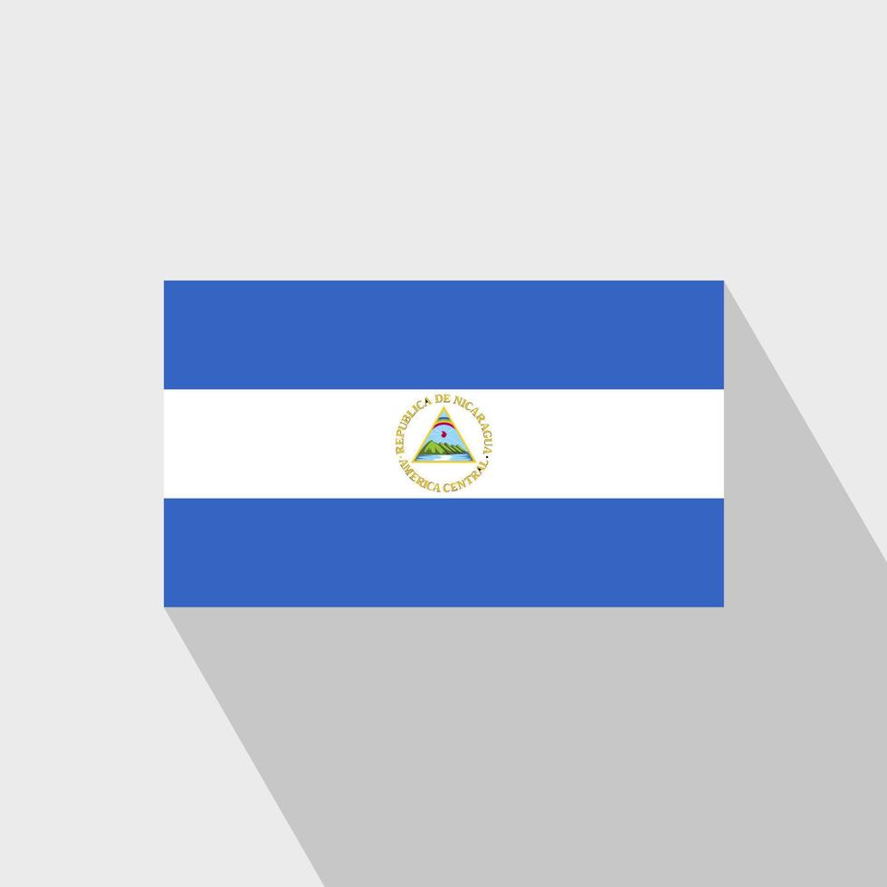 Nicaragua flag Long Shadow design vector