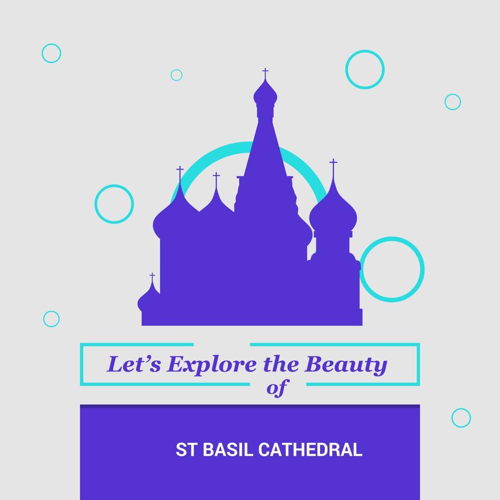 Lets Explore the beauty of St Basil Cathedral Moscow Russia National Landmarks vector